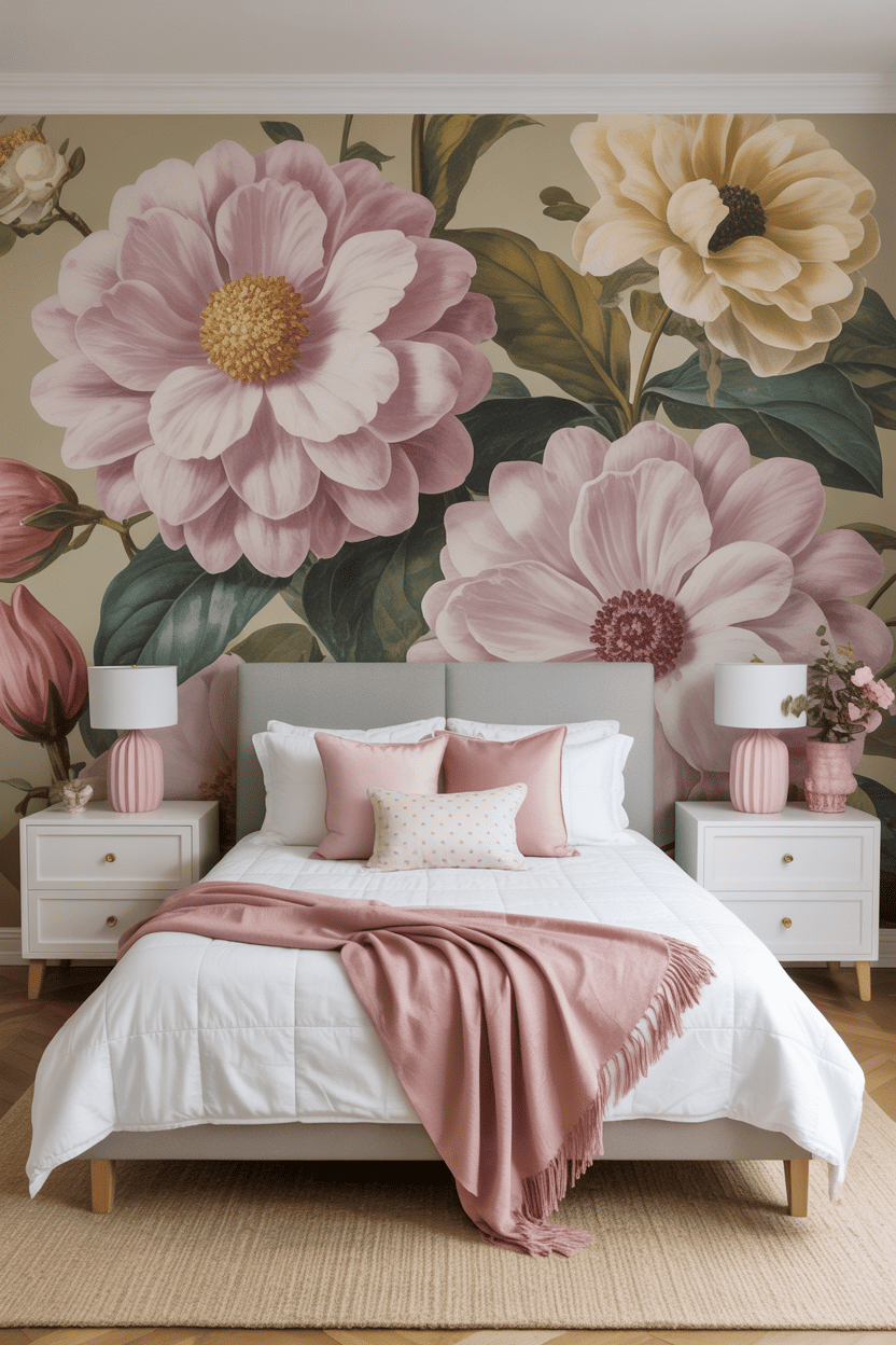 Blomstrete eller mønstret fototapet