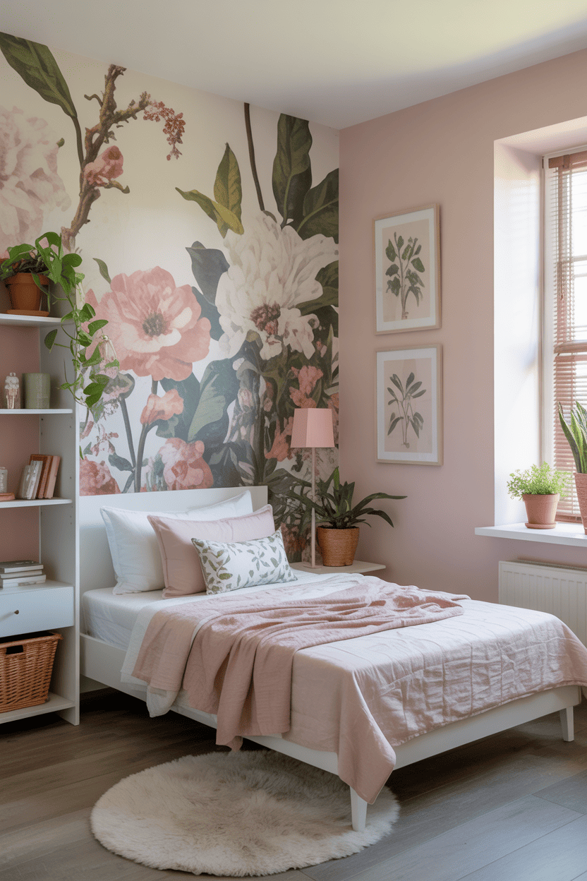 Et blomster og botanisk tema