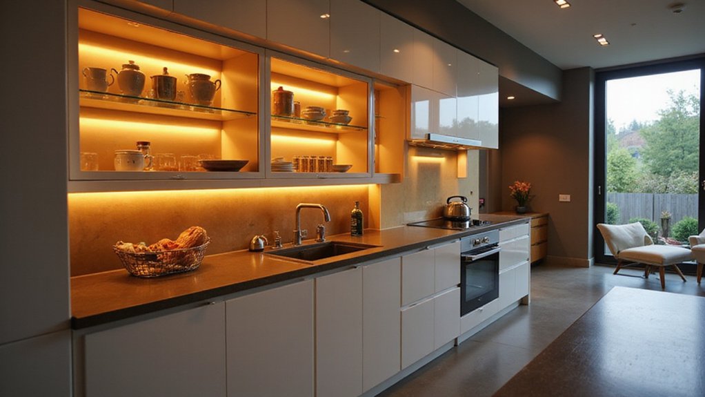 Belysning i glassfrontskap for visningseffekt