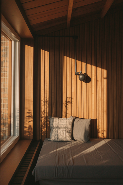 Belysning som fremhever trepanel