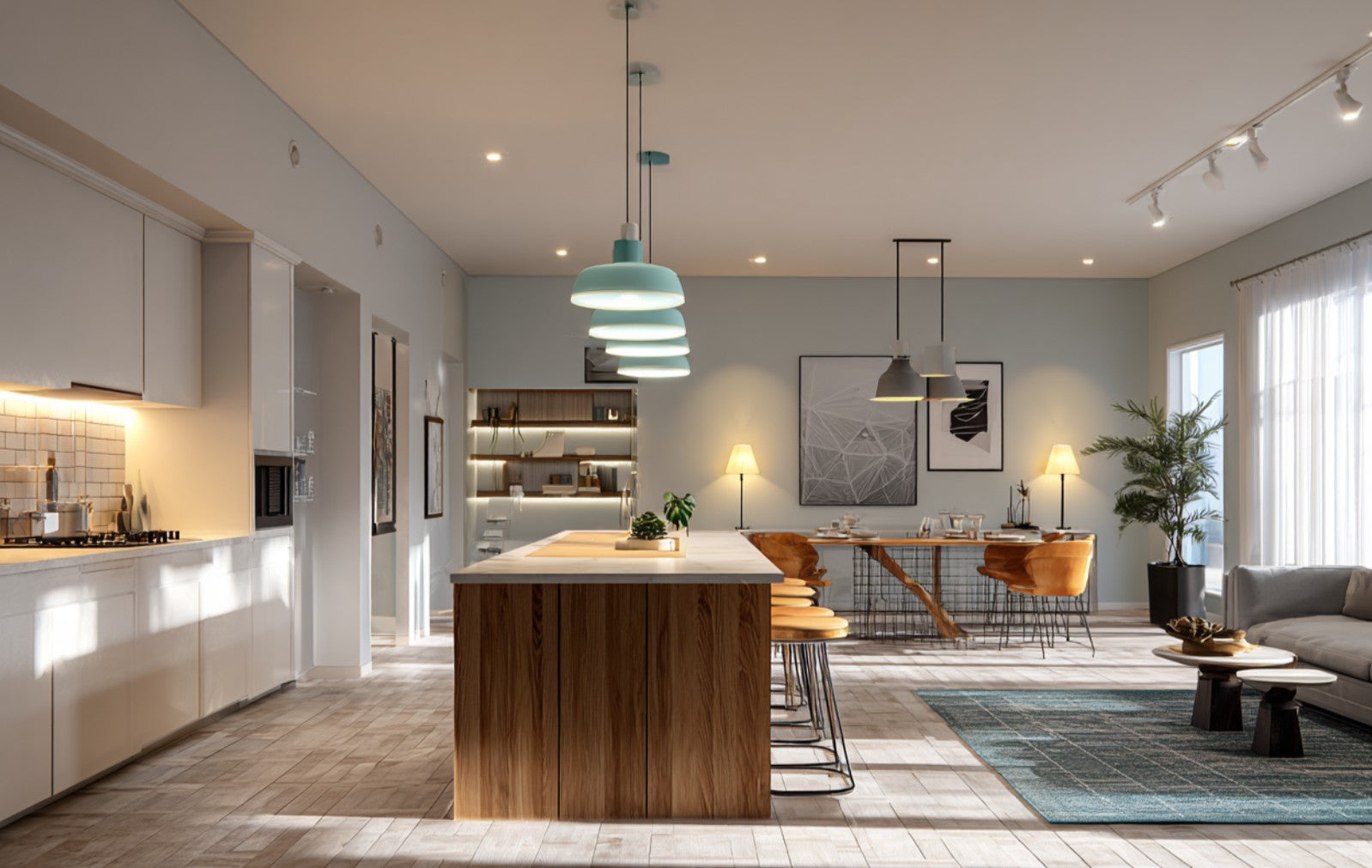 Belysningsstrategier for åpen kjøkkenløsning