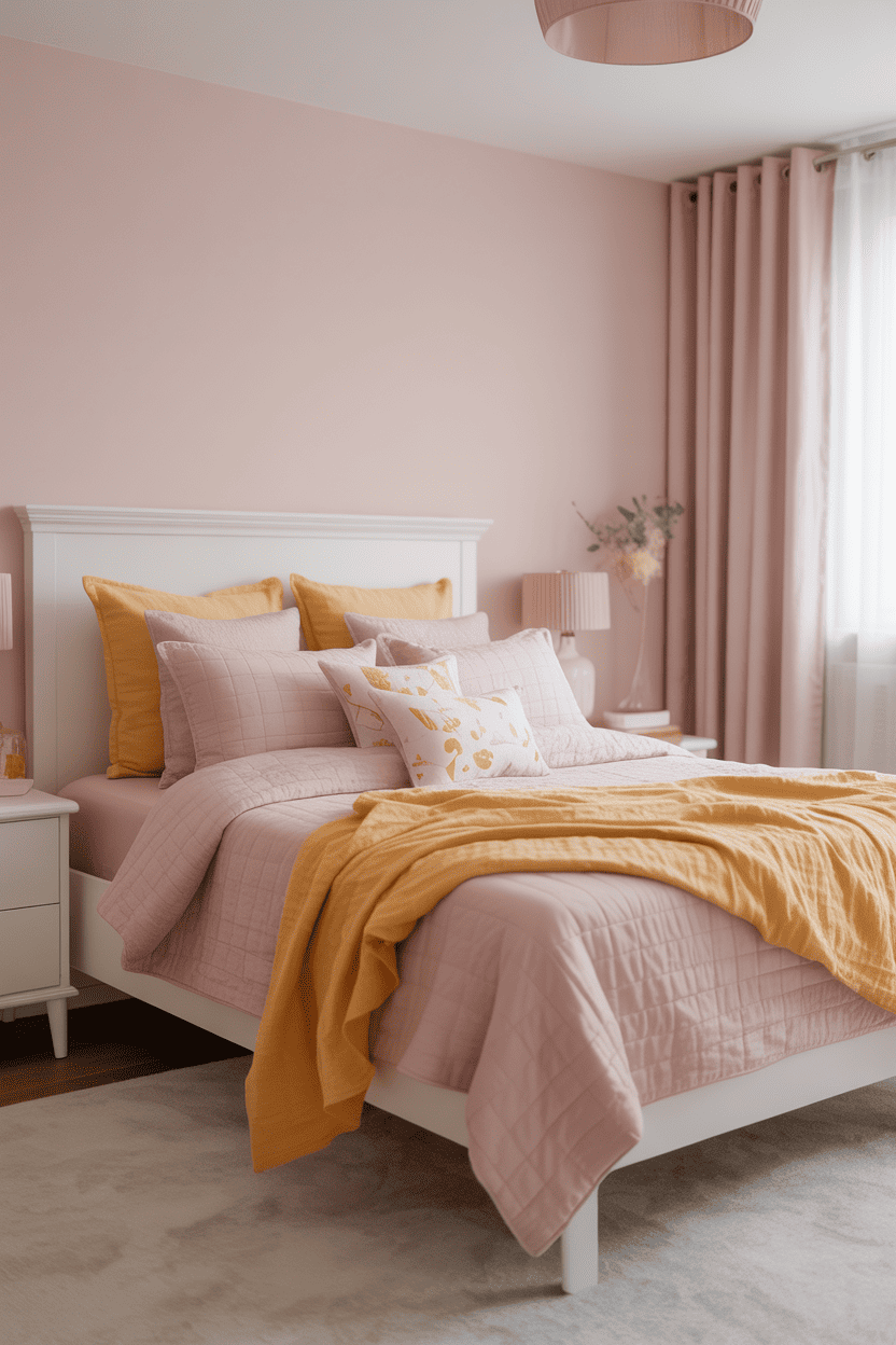 Gul og rosa for det søteste jenterommet