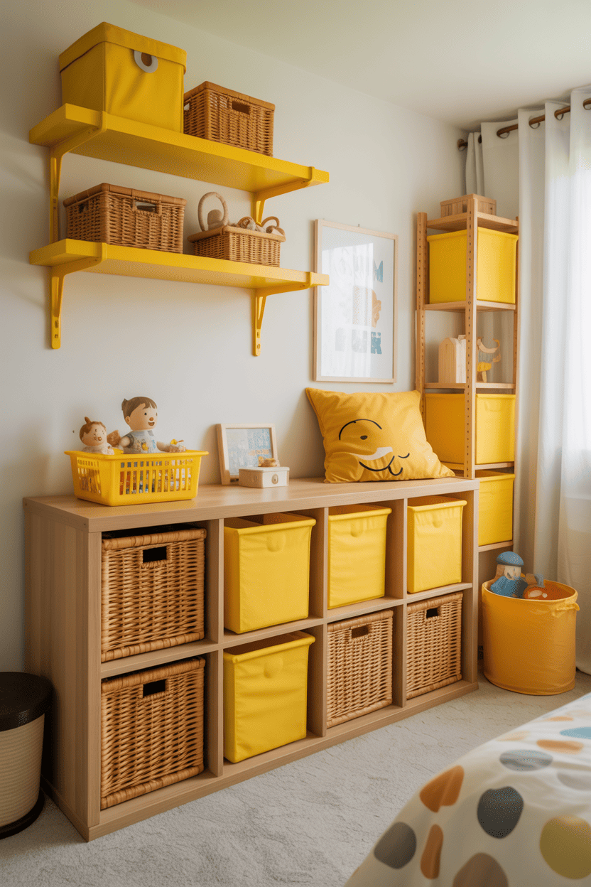 Gule oppbevaringsløsninger med stil