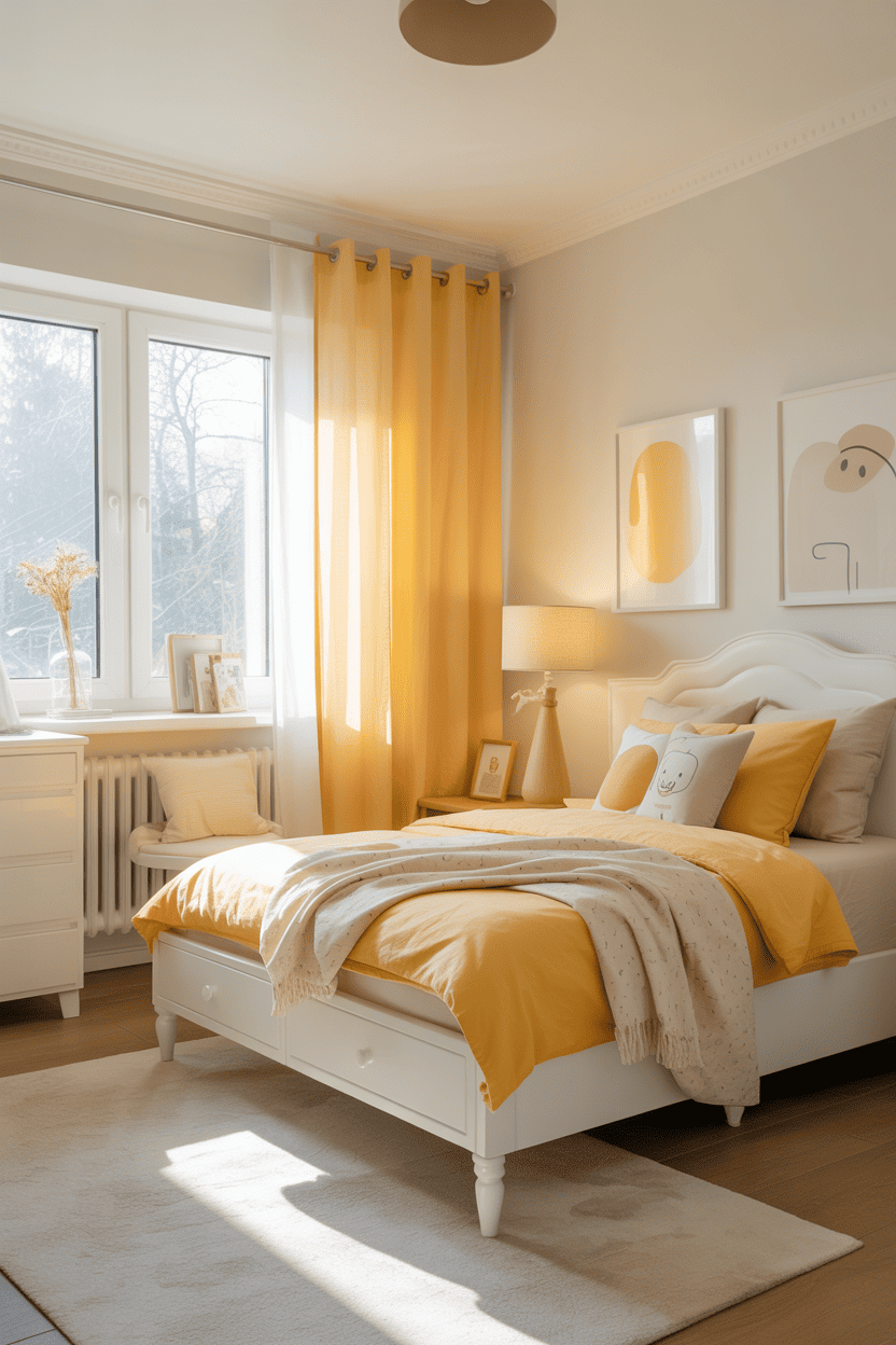 Gult og hvitt for et klassisk uttrykk