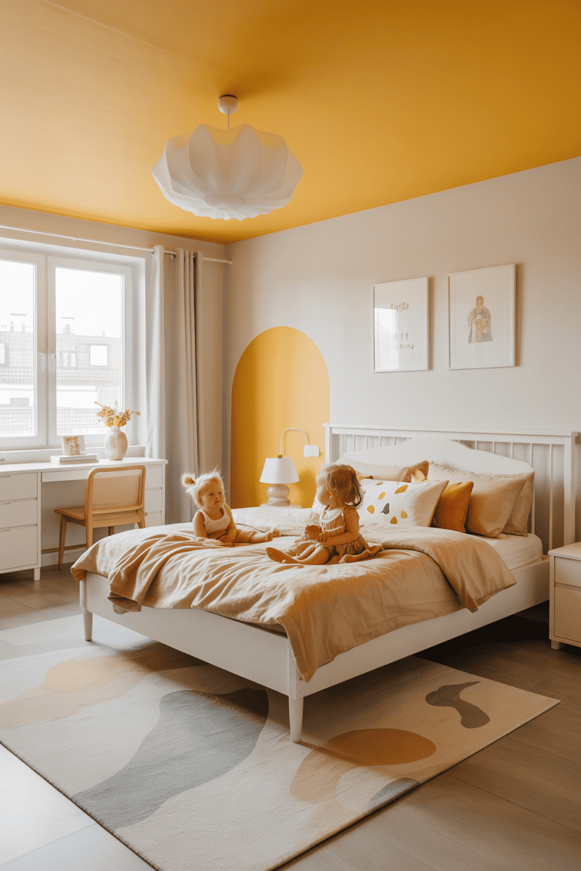 Gult takk og hvite vegger