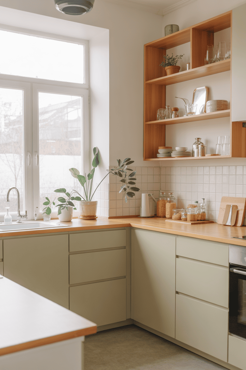 Installer åpne hyller i stedet for overskap