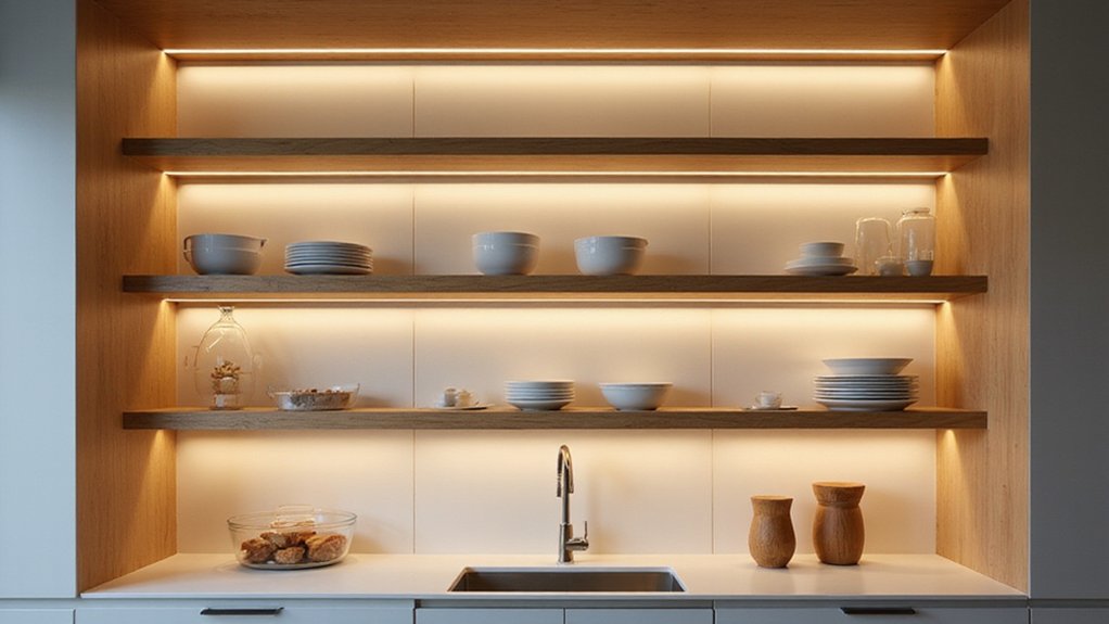 LED i flytende hyller