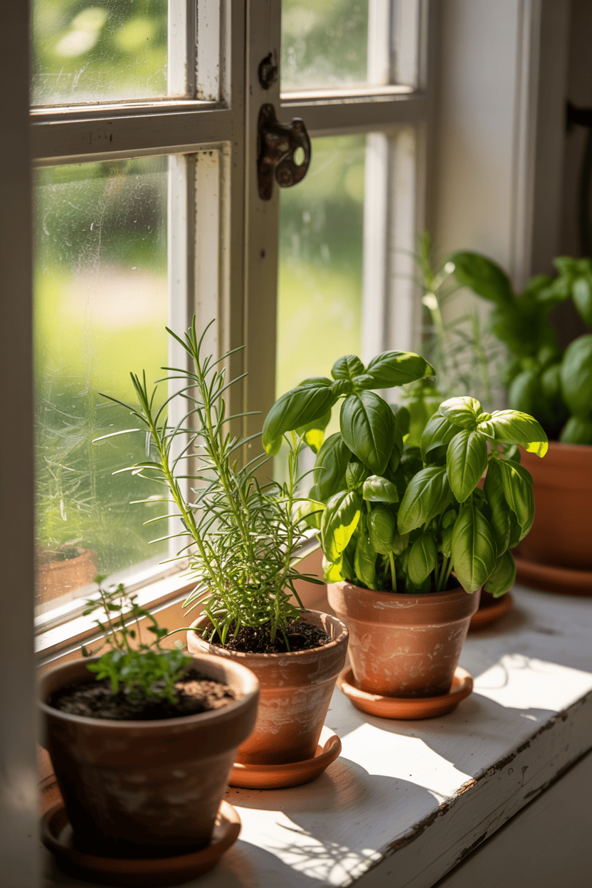 Legg til en kjøkkenhage med urter og planter