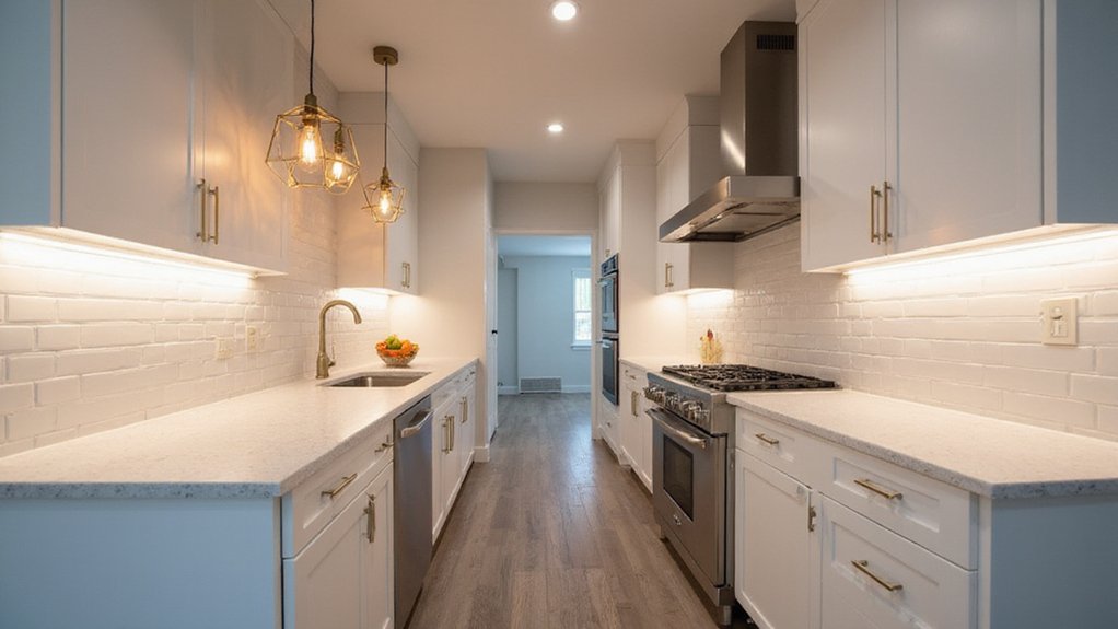 Lysløsninger for smale kjøkken