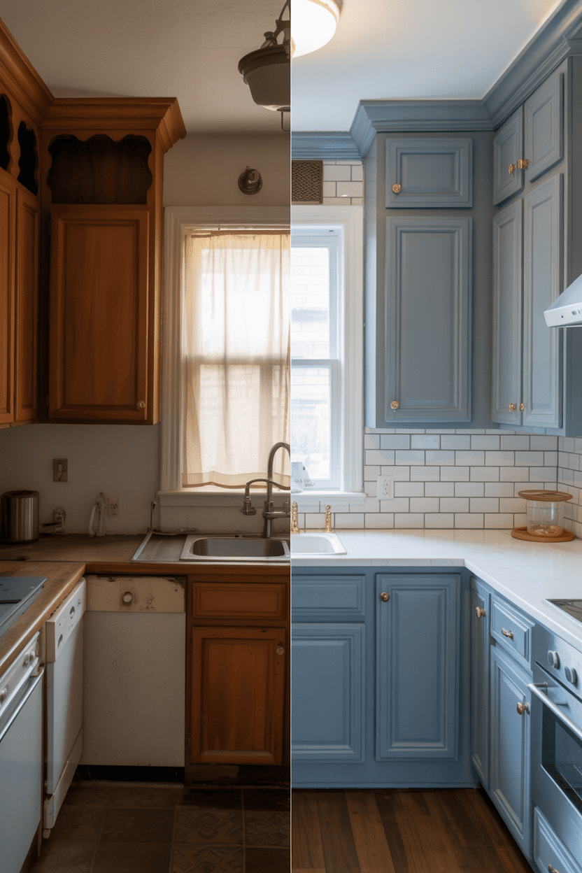 Mal kjøkkenskapene i en ny farge