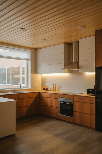 Nedfelt belysning på kjøkkenet