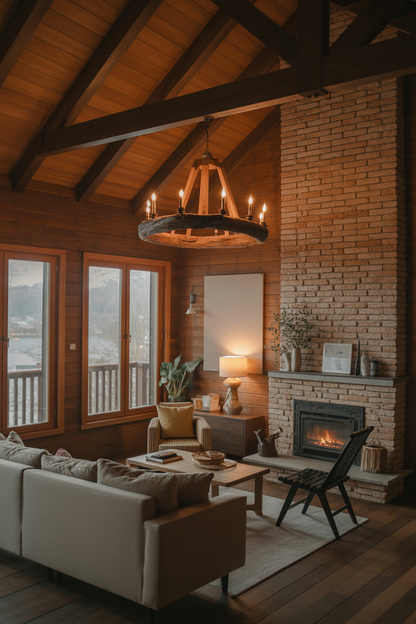 Rustikke lysekroner i tre eller smijern