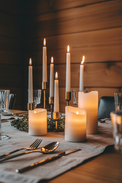 Stearinlys og batteridrevne alternativer