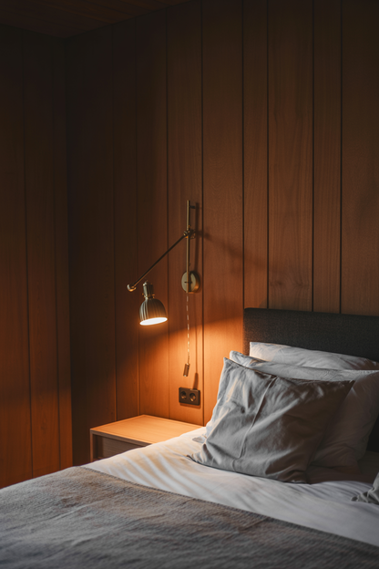 Veggmontert leselys ved sengen